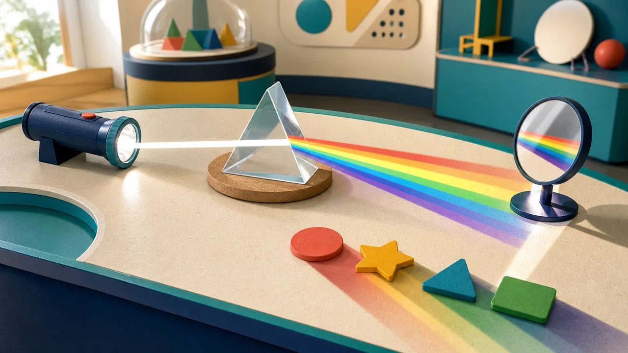 Illustrazione STEM per Laboratorio della luce